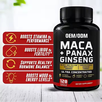 Capsules Maca Plus avec Cordyceps et Ginseng, Complément Alimentaire Herbal pour la Puissance et l'Endurance Masculine, PANAX GINSENG