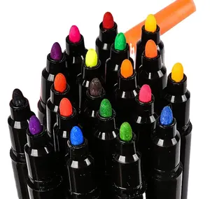 XinyiArt-مجموعة أقلام تلوين مكونة من 30 قلم طلاء من القماش, لا يمحى أو علامات ، نسيج طلاء دائم ، أقلام تلوين من القماش ، مجموعة أقلام ماركر 30 قطعة من أجل القمصان وملابس الأطفال
