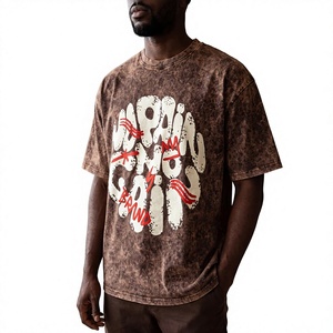 Custom Mens <b>Vintage</b> Washed <b>Graphic</b> T Shirt Oversized Streetwear Abstract Letter Print Short Sleeve Crew Neck Cotton Casual <b>Tee</b> - Product Image 2