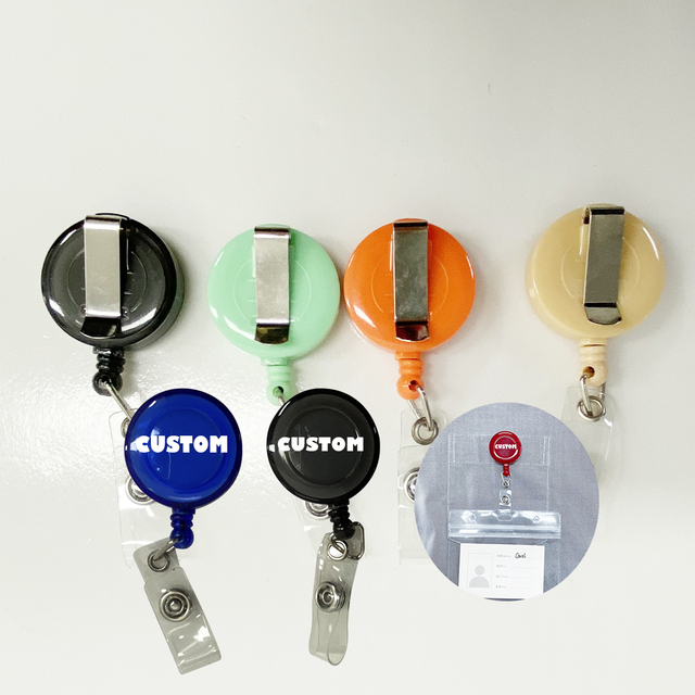 Rotating Metal Clip Abs Retractable Nurse Plastic Retractable Clip Plastic Badge Reel