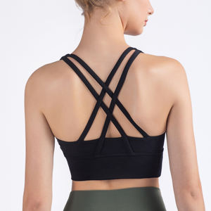Logotipo personalizado Entrenamiento Ropa atlética Mujeres Sujetador deportivo de alto impacto Gimnasio Yoga Sujetador Tallas grandes Sujetador cruzado - Product Image 3