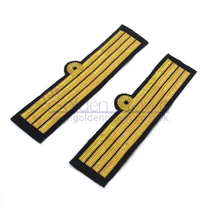 Wholesale Cuff Rank Sleeve 1 Curl 3 Bars Gold wire For Captain | Navy officer gold Cuff Rank