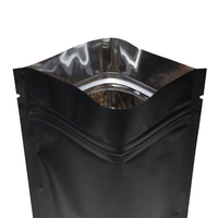 100 pièces/paquet personnalisé noir mat Doypack feuille Mylar debout sac à fermeture éclair pochette anti-odeur sac d'emballage alimentaire comestible