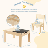 Table pour enfants 4 en 1 avec rangement artisanal Table et chaise pour enfants de 2 à 5 ans avec 2 tableaux Table d'activités pour la salle à manger