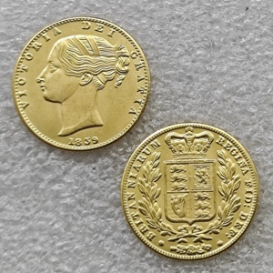 Monedas Conmemorativas de Estilo Antiguo del Reino Unido de 1839, 1841, 1858, 1871, 1874, 1 Soberano - Victoria, Regalos, Decoración del Hogar - Product Image 1