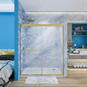 Porte en verre de <span class=keywords><strong>baignoire</strong></span> de dérivation encadré60x60 <span class=keywords><strong>Baignoire</strong></span> SGCC Porte coulissante en verre trempé transparentDouble porte coulissante pour <span class=keywords><strong>baignoire</strong></span> - Product Image 6