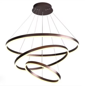 Modern Rings Chandelier Simple <b>Black</b> Led Drops Pendant <b>Light</b> Fixture for Living Room - Product Image 6