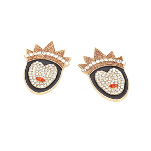 Boucles d'oreilles clous Couronne de Reine Maléfique Halloween, Villain <span class=keywords><strong>Blanche</strong></span>-<span class=keywords><strong>Neige</strong></span>, Strass Brillant, Cœur, Bijoux de Fête, Cadeau - Product Image 4