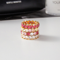 Bague J&D tendance en acier inoxydable plaqué or 18 carats, étanche, avec zircon coloré irrégulier, bijoux pour femmes