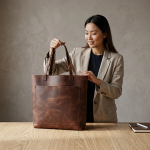 Pochette en cuir véritable durable avec fermeture éclair, légère, imperméable, écologique, avec bandoulière, sac à main pour femme - Product Image 1