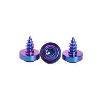Tornillo Autorroscante de Titanio GR5 Métrico DIN M4 de Rosca Fina, Tornillo Especial para Modificación de Motocicletas, Acabado Anodizado Azul