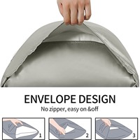 Taie d'oreiller double face de luxe en soie glacée pour hôpital, avec coutures, texture imitation soie, couleur unie, polyester, finition satinée estivale