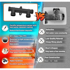 WP596816 Sensor Valve <b>Kit</b> 3/8 In Stainless Steel Flexible Hose For Instant Hot Water Recirculating Pump - Product Image 2