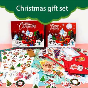 Custom Brand Modern Style Christmas Gift Set Notebook Sticker Brush Promotion Gift <b>Box</b> Letterpress Printed Personalized Gift - Product Image 2