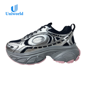 Uniworld Indonesia OEM - Women's Metallic Dad Sneakers, Trendy Platform Shoes, Streetwear Fashion Footwear for Urban Style - Product Image 1