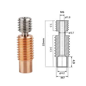 Brise-chaleur en titane et cuivre bimétallique haute température compatible avec l'imprimante 3D <span class=keywords><strong>V6</strong></span> Hotend Prusa i3 MK3 MK3S Volcano Hot End - Product Image 6