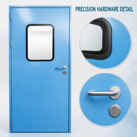 Portes métalliques hermétiques Angang pour hôpitaux, portes de salle blanche étanches avec verre trempé double couche, portes de salle d'opération