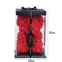 Ourson en mousse de polystyrène PE pour la saint-valentin, fausses fleurs, ours en peluche, avec lumière Led, boîte cadeau en forme de cœur, 25cm, 40cm, 2023