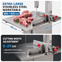 Scie à os et viande commerciale 1,1-2,2 kW en acier inoxydable pour boucherie et usine de transformation de la viande