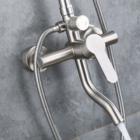 Vente en gros usine : Ensemble de douche mural en acier inoxydable 304 avec pommeau de douche pluie et mitigeur chaud/froid