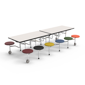 School Furniture Cheap 12 Seats Mobile Folding <strong>Table</strong> School <strong>Canteen</strong> <strong>Table</strong> Chair Sets College Student Dining <strong>Table</strong> and Chairs - Product Image 5