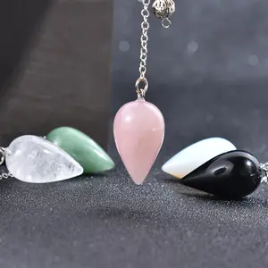 High Quality Natural Pendulum for Healing and Decoration Crystal Rose Quartz Stone Gemstone crystal pendulum