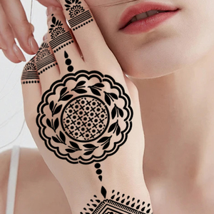 Fournitures Personnalisées Art Corporel Temporaire Tatouages au Henné Modèles de Pochoirs Imperméables pour Main Visage Peinture Modèles d'Autocollants - Product Image 5