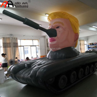 Tank gonflable géant personnalisé avec réplique de personnage de dessin animé en forme de tête de célébrité pour événement, campagne politique, décoration extérieure