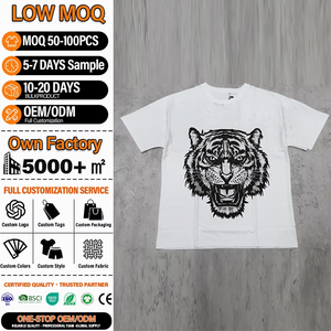 Men's 100% Cotton Graphic T Shirt Heavyweight Washed Short Sleeve Tee Custom Logo Casual Streetwear - Product Image 1