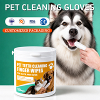 Aangepaste Logo Natuurlijke Formule Zachte Milde Dieptereiniging Tandsteenverwijdering Honden en Katten Tandverzorging Huisdier Tandverzorging Vingerdoekjes