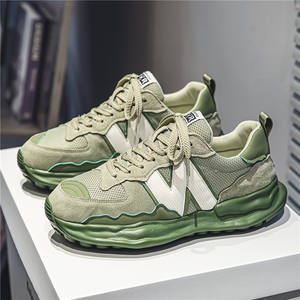 Retro four-season style sports shoes, fashionable and casual, breathable mesh fabric, low-top,laced,thick <b>sole</b>,dissolvable shoes - Product Image 2