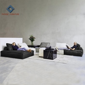 Upholstered Brio Lounge <strong>Square</strong> Modular Sectional <strong>Sofa</strong> Couch with Two Removable Non-Slip <strong>Pillows</strong> - Product Image 6