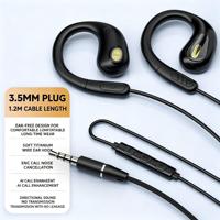 Auriculares con cable de 3.5mm y auriculares con cable tipo C, auriculares de clip para la oreja, auriculares abiertos con micrófono incorporado para teléfonos