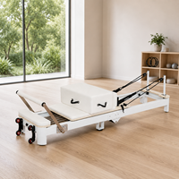 Machine Reformer Pilates Ajustable en Bois d'Érable Massif Professionnelle pour Salle de Sport et Yoga