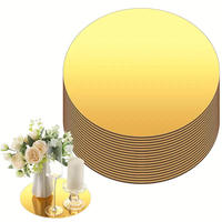 Miroir de table rond en acrylique doré pour la décoration de gâteaux et de banquets, vente en gros
