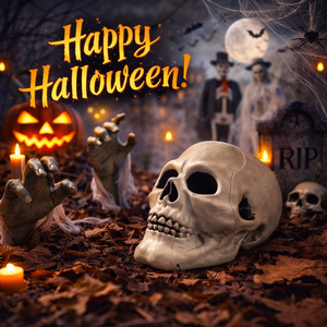 Decorazioni in PVC a forma di testa di scheletro <span class=keywords><strong>horror</strong></span> per Halloween 2026, nuove decorazioni riutilizzabili per la casa, ideali per feste, festival, lauree e Ringraziamento - Product Image 5
