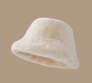 Vente en gros SYH979 Chapeau seau d'hiver en <span class=keywords><strong>fausse</strong></span> <span class=keywords><strong>fourrure</strong></span> pour femmes Camouflage Dot Bows Pattern Fluffy Warm Plush Fisherman Cap pour la plage - Product Image 2
