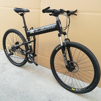 Vélo pliant exporté de Chine, avec suspension verrouillable, cadre rigide en alliage d'aluminium, 26 pouces, adapté au trajet quotidien et au VTT, unisexe