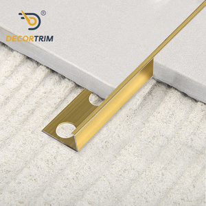 DECORTRIM Profilé en aluminium personnalisable en forme <span class=keywords><strong>de</strong></span> L <span class=keywords><strong>pour</strong></span> <span class=keywords><strong>carrelage</strong></span>, 12 mm, bord droit, protection <span class=keywords><strong>de</strong></span> bordure en métal <span class=keywords><strong>pour</strong></span> la décoration des coins muraux et au sol - Product Image 2