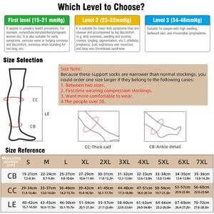 بالإضافة إلى حجم الركبة عالية Xxxl-جوارب 20 30mmhg للوريد المضاد للدوالي - Product Image 4