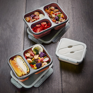 Silicone Food Storage Container Food Hot Selling 600ml Collapsible Microwave Silicone Food Storage Container Silicone Lunch Boxes