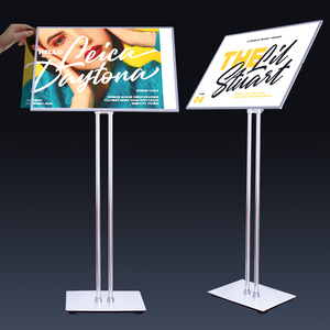 Khung nhôm quảng cáo hộp đèn mỏng kính cường lực hộp Đèn sàn phong cách LED ảnh Áp phích hộp đèn để hiển thị - Product Image 6