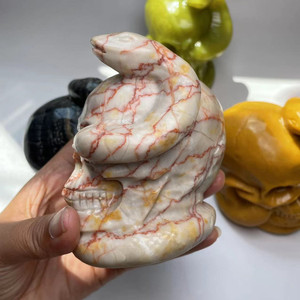 All'ingrosso pietra di <span class=keywords><strong>roccia</strong></span> naturale intagliato a mano <span class=keywords><strong>teschi</strong></span> di cristallo per la decorazione della casa - Product Image 6