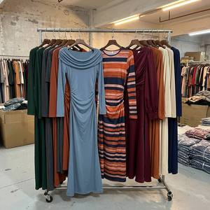 Wholesale Elegant Striped Solid Color Dresses B2B Wholesale Apparel Warehouse Direct Women Clothing Mixed Styles Stock Lot - Product Image 1