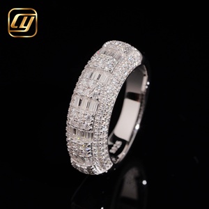 Luxury Baguette Round Mixed Stone Full Paved 925 Silver Lab Diamond <b>Dome</b> Band IGI Certificate <b>Ring</b> Elegant Evening Jewelry Gift - Product Image 5