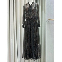 Robe longue en soie 2026, nouvelle collection automne, mode créateur, soirée, col nœud, imprimé floral vintage, taille élastique, longue robe maxi pour femme