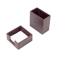 Organisateur de bureau double en cuir avec porte-stylos et porte-blocs-notes pour l'organisation du bureau