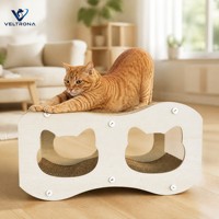 Grattoir à ongles vertical en carton pour chat avec lit intégré, antidérapant