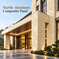 Panneau composite en aluminium marbré enduit de PE de 3 mm et 4 mm, 4x8 pieds, aspect pierre ivoire pour la décoration murale de salle de bain