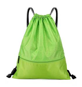 กระเป๋าเป้สะพายหลังแบบมีเชือกผูกสำหรับออกกำลังกายสำหรับผู้ชายและผู้หญิง พร้อมช่องซิปกันน้ำ ทำจากโพลีเอสเตอร์ เหมาะสำหรับใส่ชุดว่ายน้ำ - Product Image 4